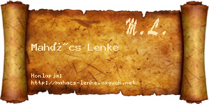 Mahács Lenke névjegykártya